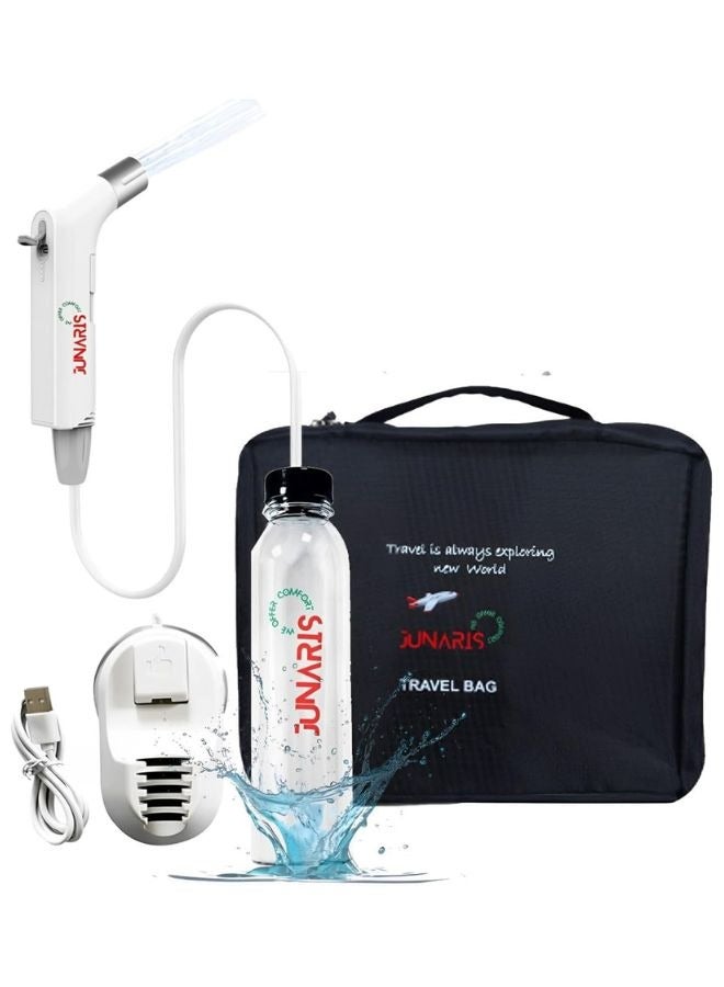 جوناريس بيديه محمول، بيديه سفر محمول، بخاخ بيديه شخصي محمول، بخاخ كهربائي، بيديه سفر، تخييم، نظافة شخصية، تنظيف، رعاية الطفل، بخاخ بيديه المرحاض - Image 1