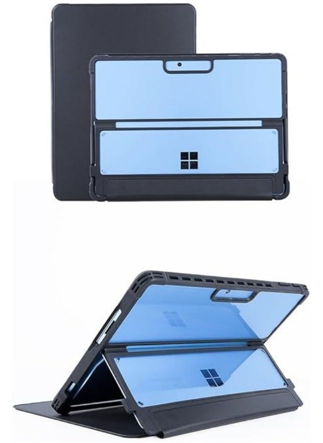 Compatible with 13 Inch Microsoft Surface Pro 11 / 10 9,Multi-Angle Stand Rugged Clear Leather Protective Cover,Compatible Type Cover Keyboard  - Image 4