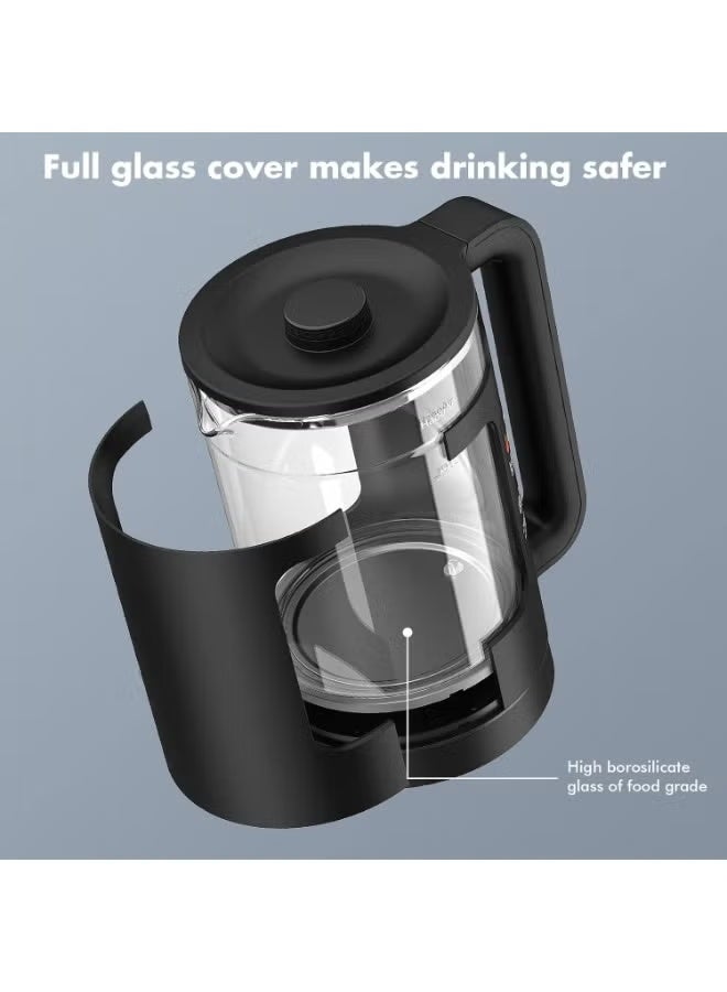 ELTRAZONE Electric Kettle 1.8L Glass with Blue LED, 1500W Fast Boil, Auto Shut-Off, Boil-Dry Protection, BPA-Free, Stylish Black Design for Home, Office, and Everyday Use - Image 3