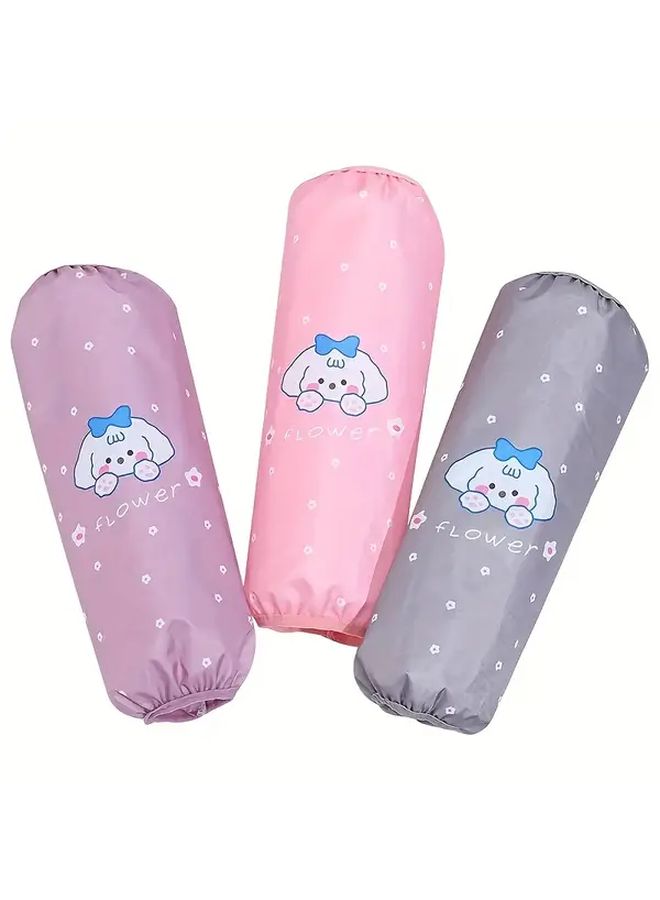 Waterproof Oil Proof Sleeve Covers Extended Long Cartoon Gray 1 Pair - Image 1