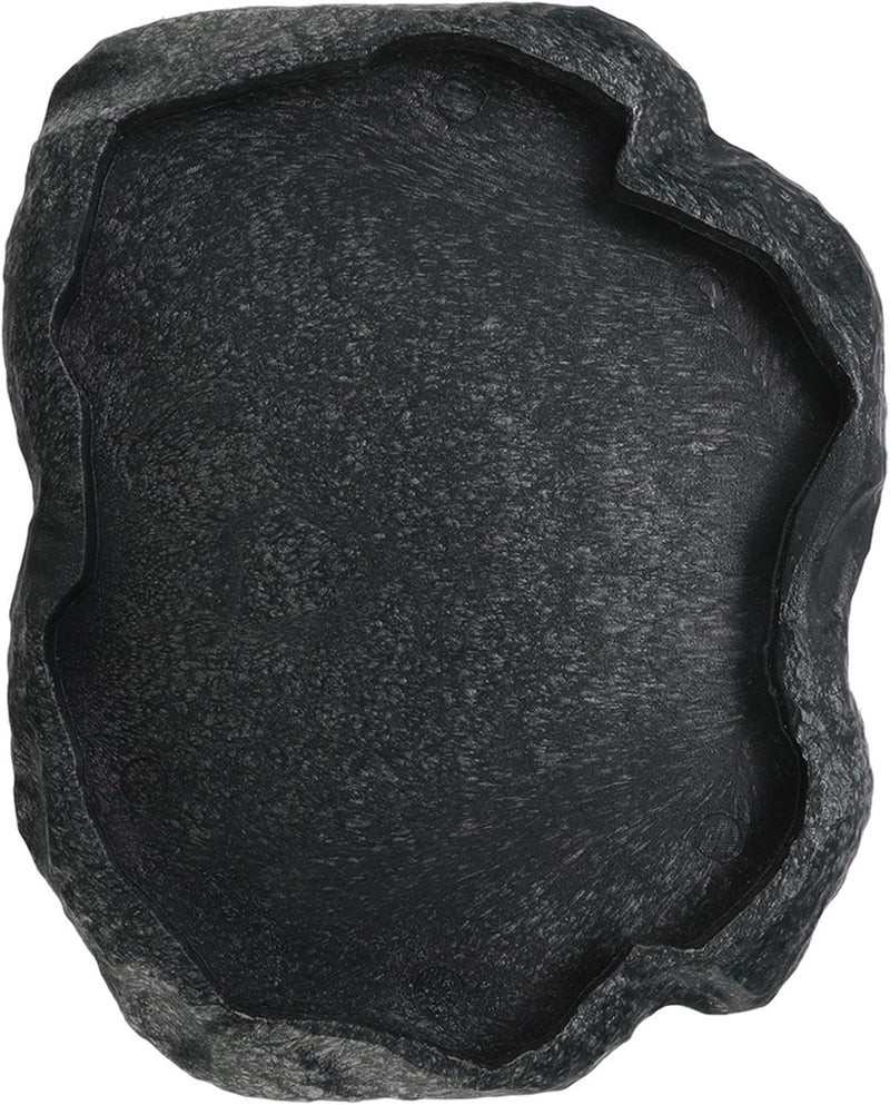 Cryfokt Reptile Feeder Terraium Bowl, Imitation Rock Design ABS Resin Shallow ReptileFeeder, Pet Safety Reptile Water Dish Food Bowl for Bearded Dragon Lizard Frog Gecko Tortoise Hermit Crab - Image 2