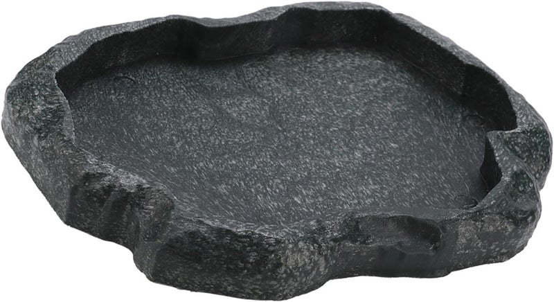 Cryfokt Reptile Feeder Terraium Bowl, Imitation Rock Design ABS Resin Shallow ReptileFeeder, Pet Safety Reptile Water Dish Food Bowl for Bearded Dragon Lizard Frog Gecko Tortoise Hermit Crab - Image 4