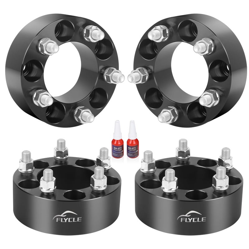 FLYCLE 2 inch 5x45 Wheel Spacers for TJ YJ XJ MJ KJ KK ZJ 5x1143mm Wheel Spacer for Wrangler Ranger Explorer Mustang Edge 1220 Studs with 825mm Center Bore