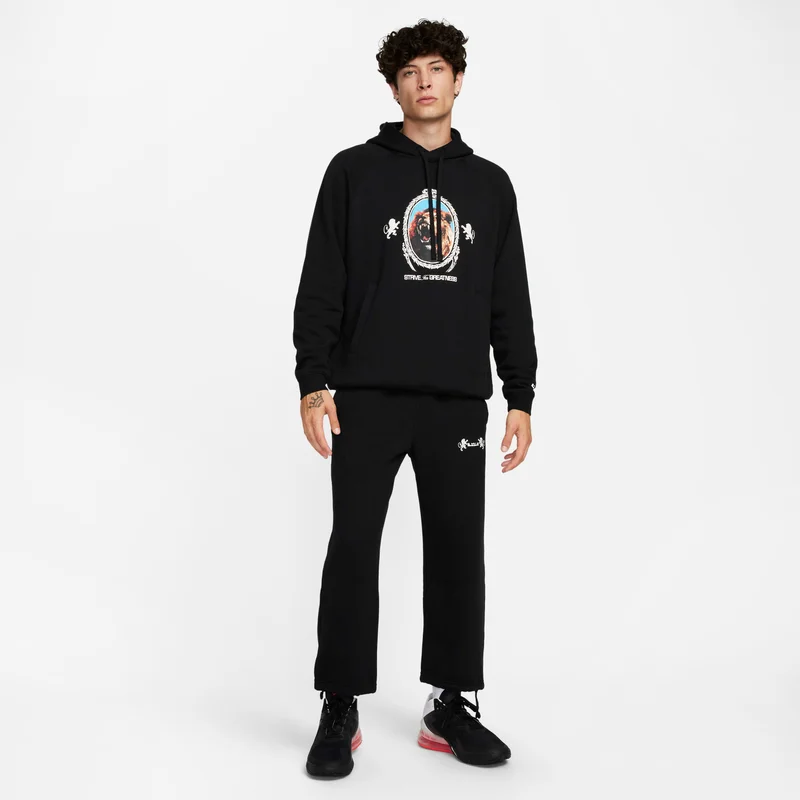 Nike black Men's LeBron Open Hem Fleece Trousers for Men | Best Price UAE