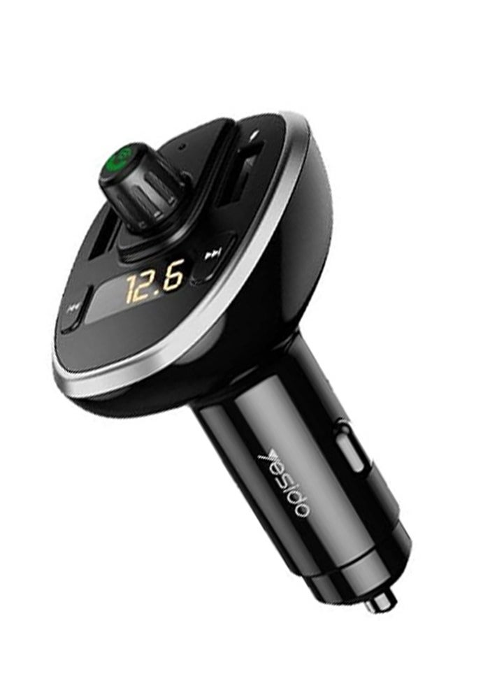 Yesido FM Transmitter Car Charger, 3A Dual USB Ports, U-Disk TF Card  - Image 1