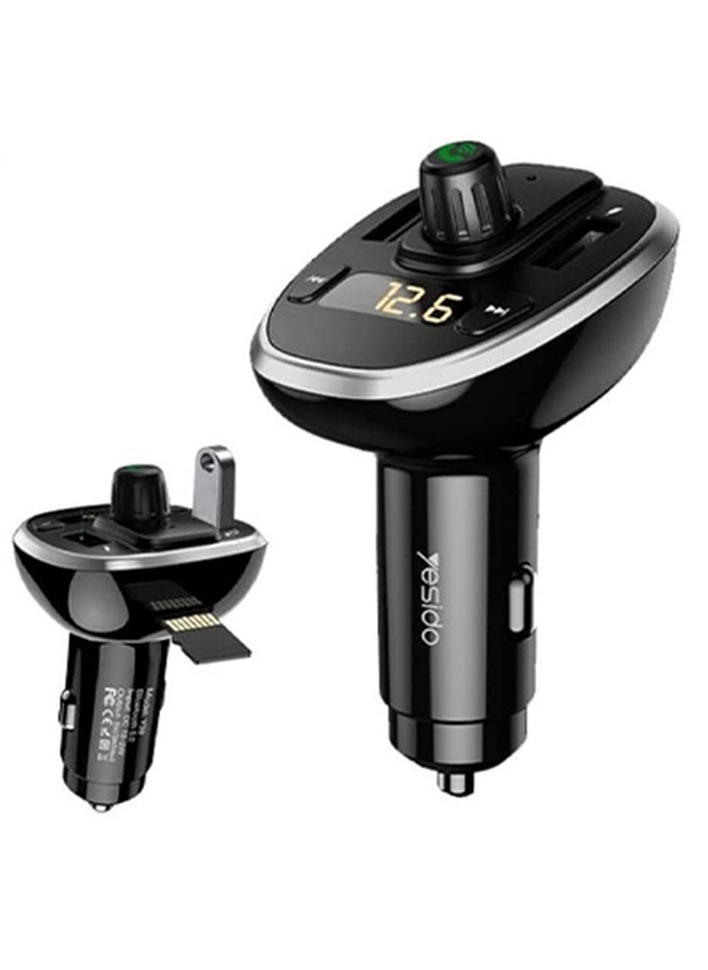 Yesido FM Transmitter Car Charger, 3A Dual USB Ports, U-Disk TF Card  - Image 2