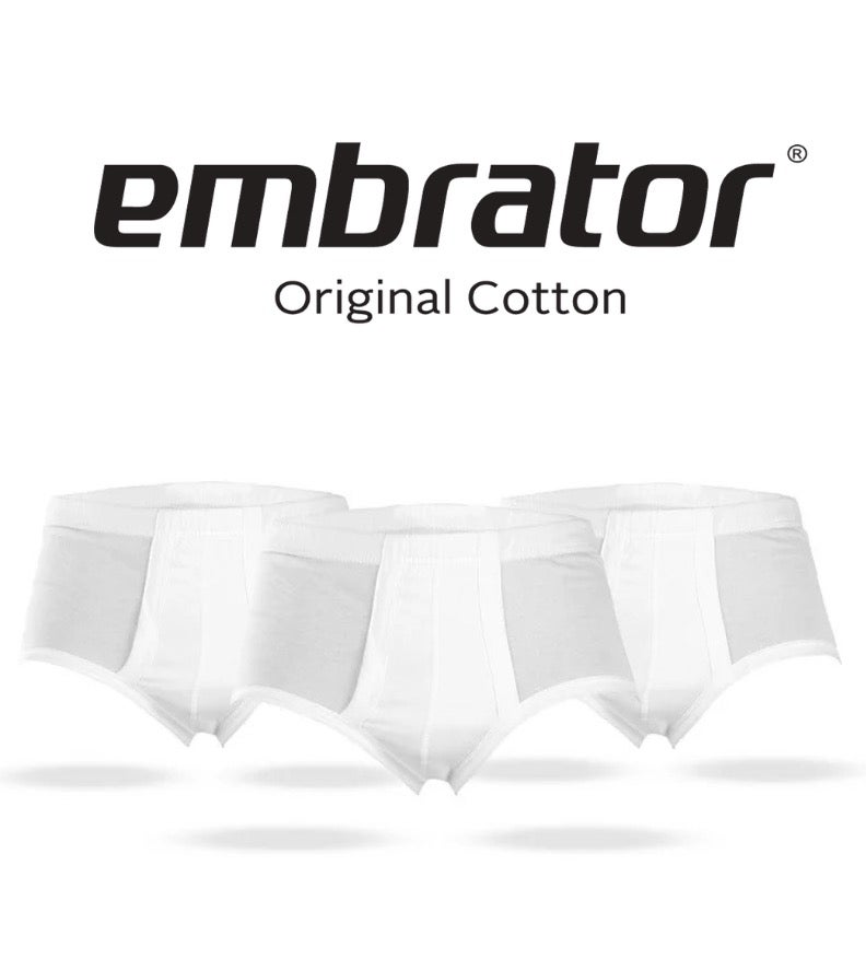 Embrator® Men’s Classic Premium White Slip Combo Bundle of 3 (100% Egyptian Natural Cotton) - Image 1