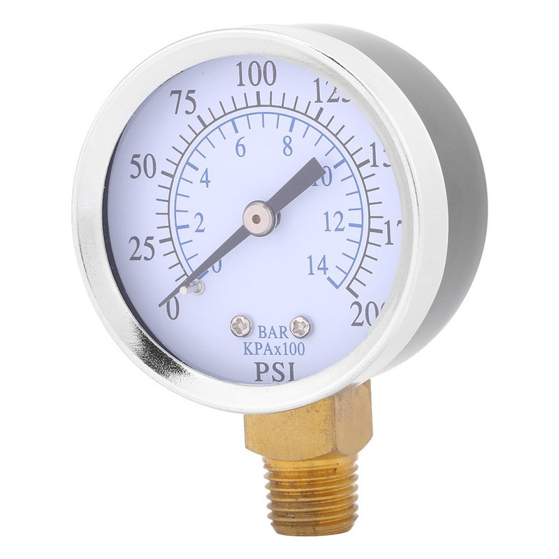 Durable Metal Case Pressure Gauge 1 4 NPT 0 200 PSI 0 14 Bar Dual Scale Air Compressor Hydraulic - Image 3