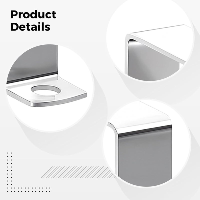 6 Pcs U Shaped Brackets, Heavy Duty Metal Clamp, Thickened 304 Stainless Steel Square Pipe Tube Strap Clamps, Powder Coated Black, 1 (25 Mm / 0.98 In) Square Tubes - Image 5