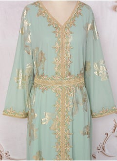 إسكدنيا إمرأة مسلمة Abaya مساء ثوب شريط شريط زخرفيّة ثوب , حزام سير عربيّة ماكسي ثوب  - Image 3