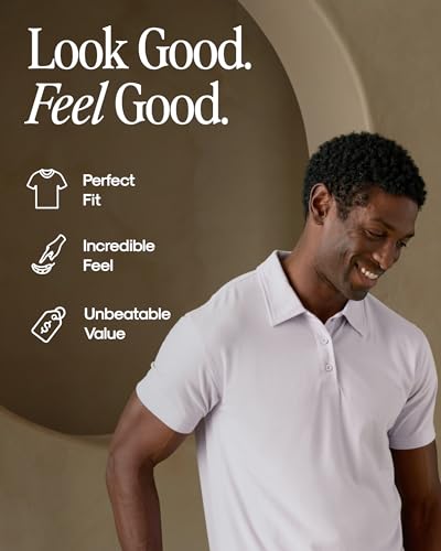 True Classic Polo Shirts for Men – Mens Polo Shirts Short Sleeve Cotton, Personalized Custom Cut, Pack of 1, White, L - Image 5