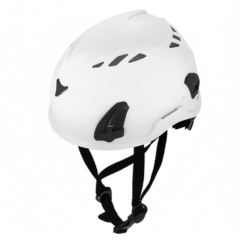 Climbing Helmet White Strong Plastic Shell & EPS Foam Shock Absorption - Headlamp Clips Safety Helmet for Night Climbing Cycling MTB Riding Fits Head Sizes 56-62cm - Image 1