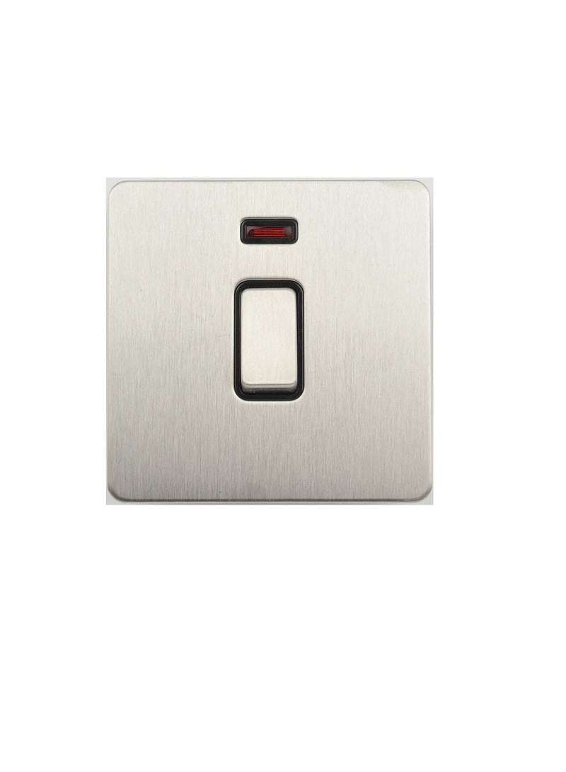 شنايدر إلكتريك ألتيمات مسطح بدون مسامير - مفتاح إضاءة ، عمود مزدوج ، 20AX ، GU2411BSS ، فولاذ مقاوم للصدأ بإدراج أسود - Image 2