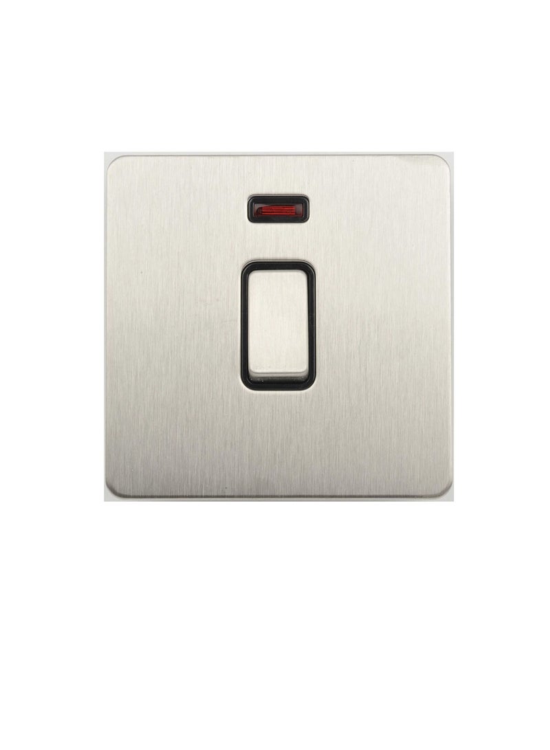 شنايدر إلكتريك ألتيمات مسطح بدون مسامير - مفتاح إضاءة ، عمود مزدوج ، 20AX ، GU2411BSS ، فولاذ مقاوم للصدأ بإدراج أسود - Image 1