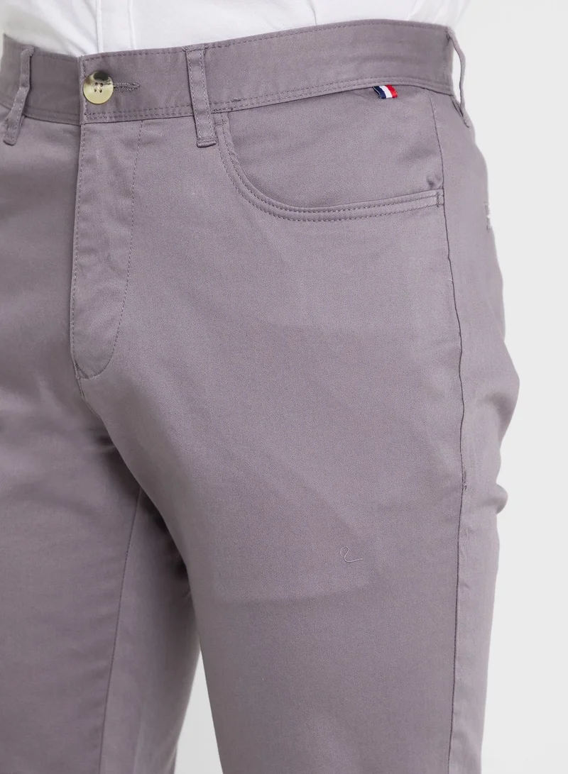 Thomas Scott Thomas Scott Men Smart Slim Fit Easy Wash Cargos Trousers