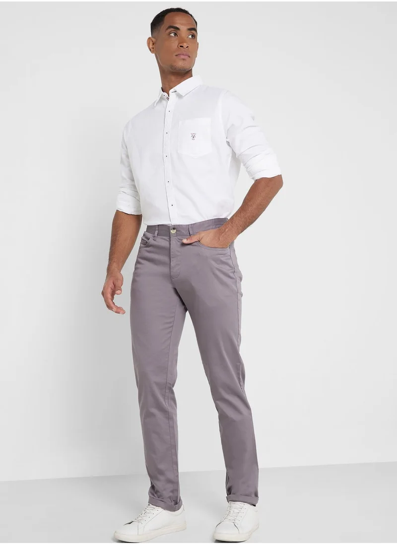 توماس سكوت Thomas Scott Men Smart Slim Fit Easy Wash Cargos Trousers