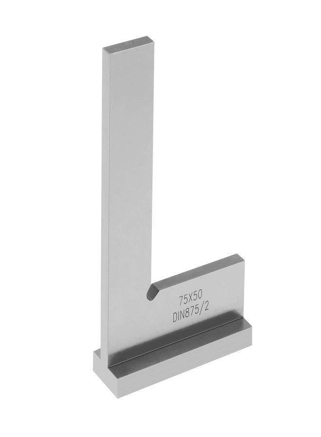 مسطرة مربعة دقيقة للميكانيكي ECSiNG DIN875/2 مسطرة زاوية من الفولاذ الكربوني، مسطرة مربعة للمهندس بزاوية قائمة 90 درجة، ملحقات للمهندس الميكانيكي 75×50 مم - Image 1