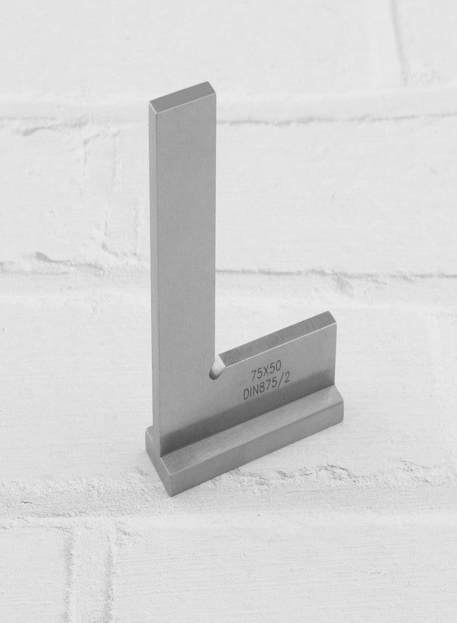 مسطرة مربعة دقيقة للميكانيكي ECSiNG DIN875/2 مسطرة زاوية من الفولاذ الكربوني، مسطرة مربعة للمهندس بزاوية قائمة 90 درجة، ملحقات للمهندس الميكانيكي 75×50 مم - Image 5