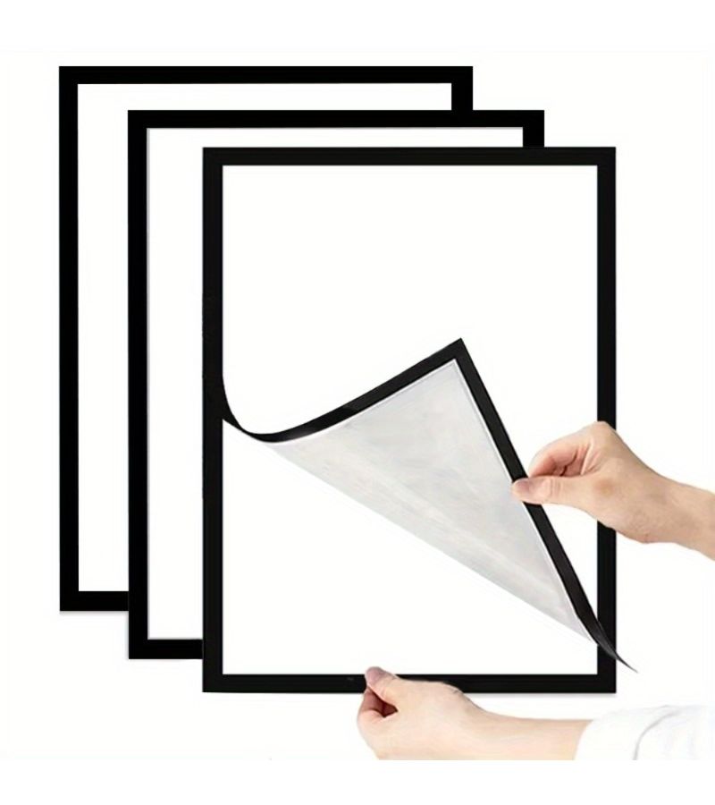 إطارات حائط سوداء A6 عصرية مغناطيسية عدد 2 قطع عرض بلاستيكي - Image 5