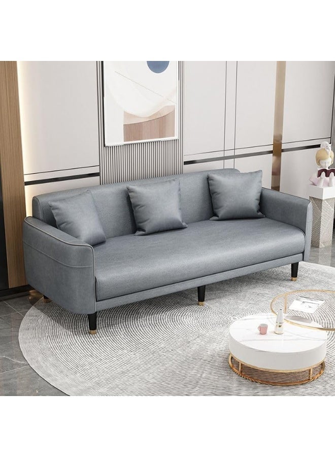Ripple FURNITURE UAE Homes Modern 3-Seater Sofa with Cushions, Light Grey Upholstery, Wooden Frame - Image 1