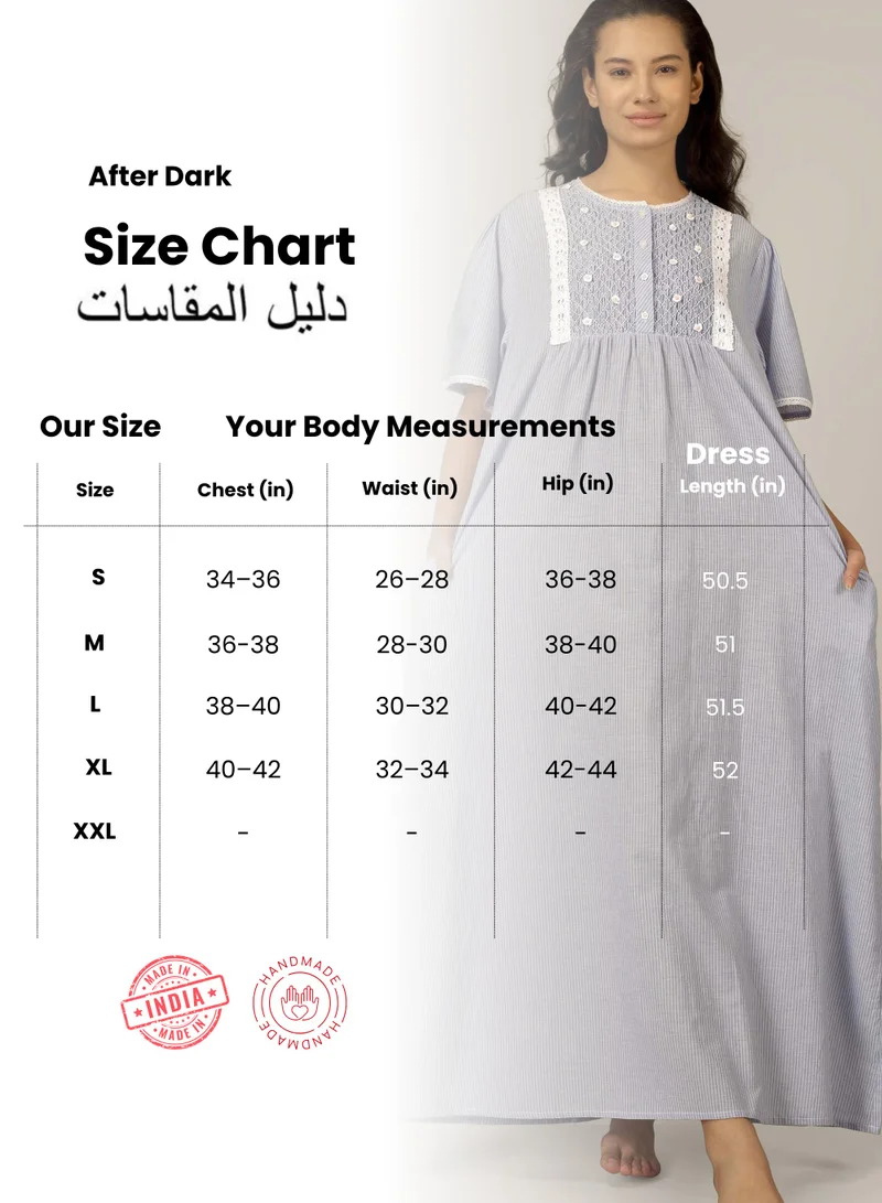 After Dark Magnolia, Nightdress with Hand-Smocking and Embroidery