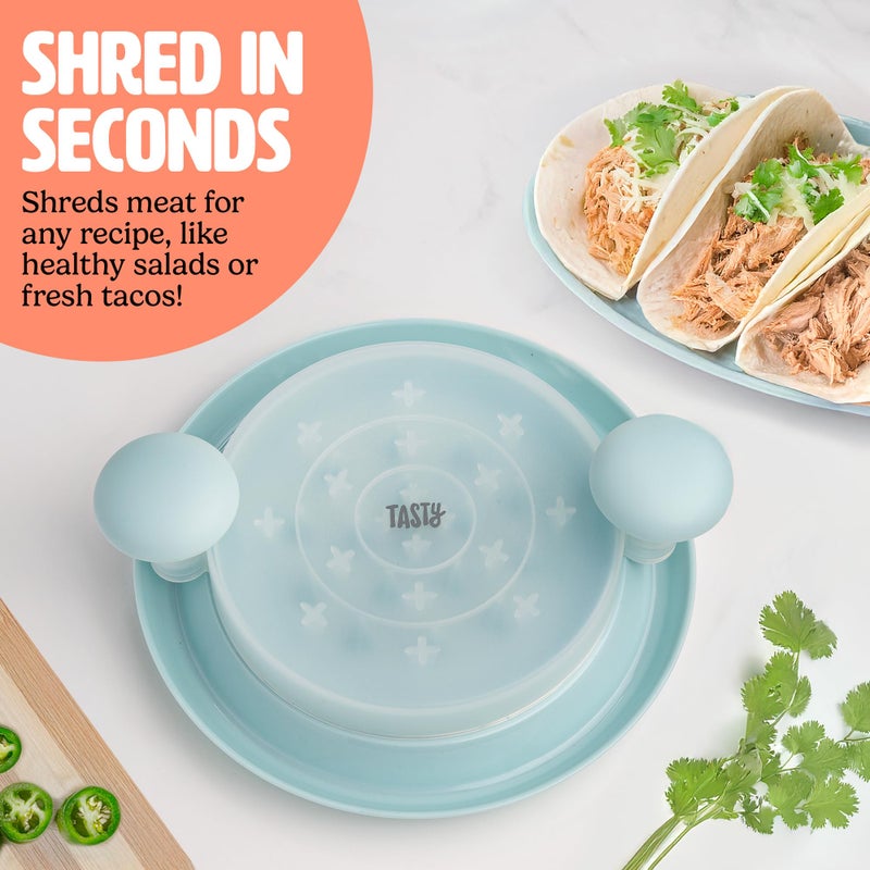 Tasty Meat Shredder, Effortless Pulled Pork, Chicken, and Beef, Non-Slip Base for Stability, Dishwasher Safe, 10-Inch, Aqua - Image 4