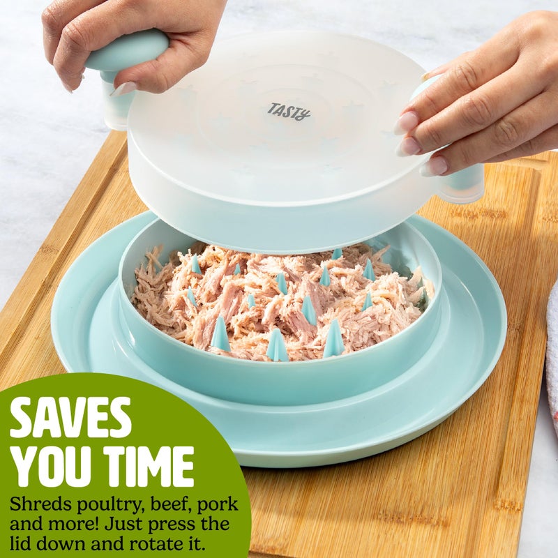 Tasty Meat Shredder, Effortless Pulled Pork, Chicken, and Beef, Non-Slip Base for Stability, Dishwasher Safe, 10-Inch, Aqua - Image 2