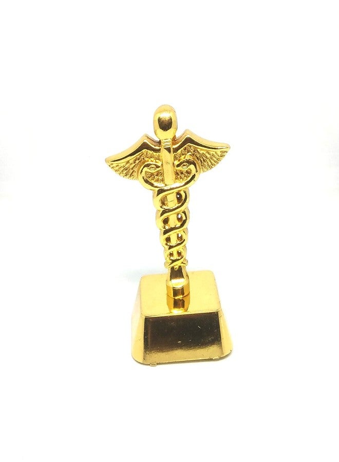 SMART WORLD Superior Gold slim ball pen with Cadaceus designed paper weight stand for gifting to Doctors,Medical students,Clinics,Hospital events specially on birthdays. - Image 3