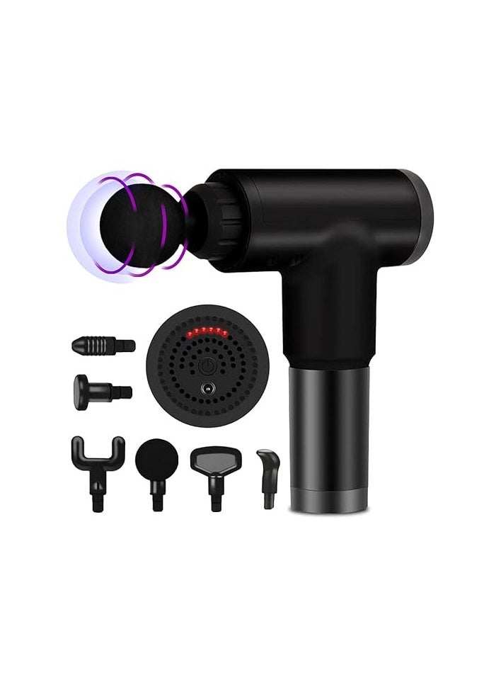 Generic Professional Deep Tissue Body Massager – 6 Massage Heads, Wired Electric Design, Adjustable Speeds, Pain Relief for Athletes – Black 