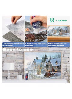 SYOSI Puzzle Glue Clear with New Sponge Head, Replace Puzzle Saver Suitable for 3000/3500/5000 Pieces of Puzzle for Paper and Wood, Water-Soluble Special Craft Puzzle Glue Sheets, 120ML X 2 Bottle  - Image 5