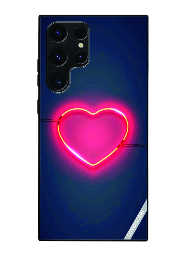 COVERSCART Protective Case Cover For Samsung Galaxy S23 Ultra Neon Heart Design Multicolour