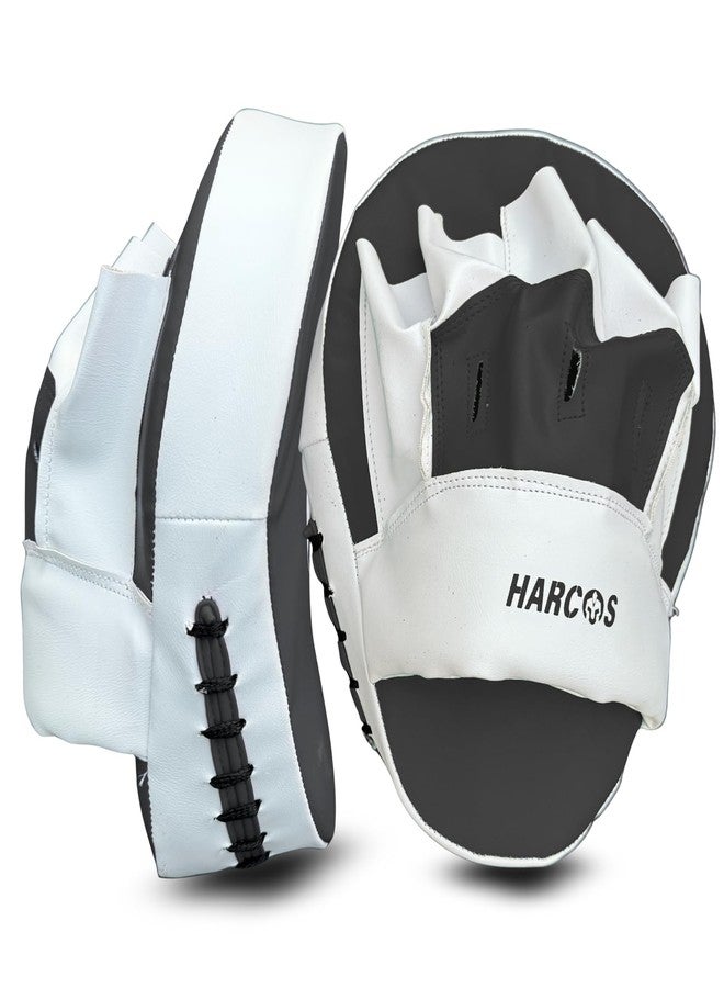 HARCOS Curved Focus Pads for Boxing & MMA - Maya Hide Leather Strike Mitts with Shock-Absorbing Padding, Ventilated Design for Muay Thai, Kickboxing & Coaching (Black) - Image 5