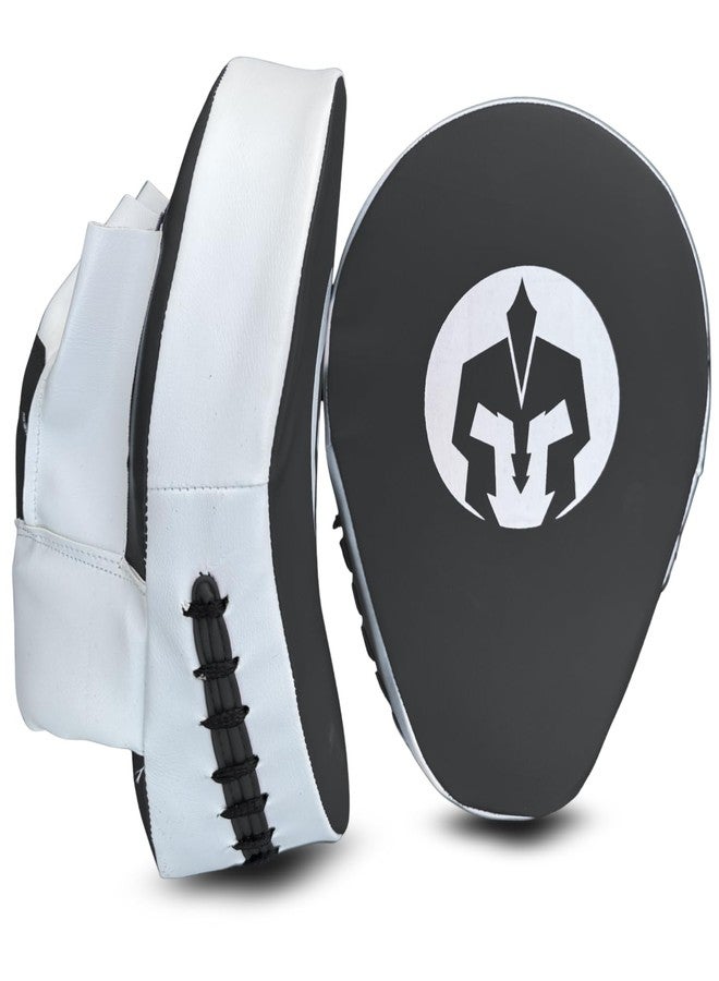 HARCOS Curved Focus Pads for Boxing & MMA - Maya Hide Leather Strike Mitts with Shock-Absorbing Padding, Ventilated Design for Muay Thai, Kickboxing & Coaching (Black) - Image 4