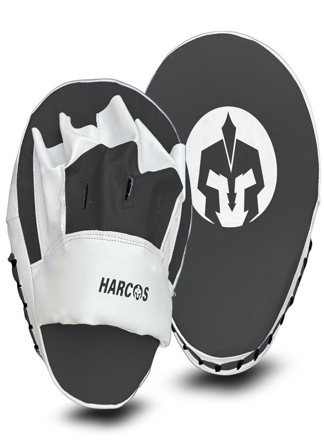 HARCOS Curved Focus Pads for Boxing & MMA - Maya Hide Leather Strike Mitts with Shock-Absorbing Padding, Ventilated Design for Muay Thai, Kickboxing & Coaching (Black) - Image 1