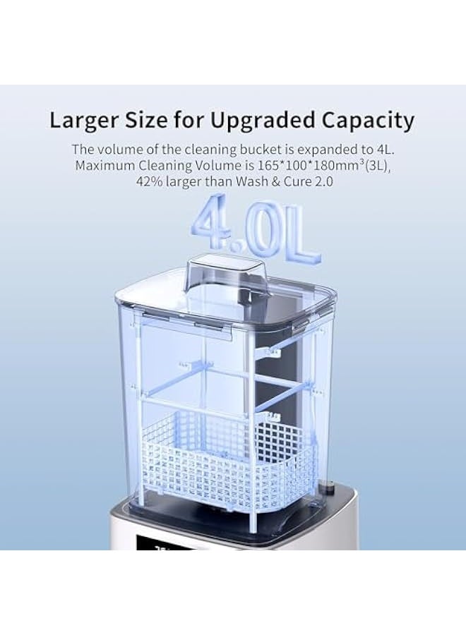 Wash and Cure 3.0, Newest Upgraded Volume 2 in 1 Wash and Cure Station, with Gooseneck Lights, for Mars Photon Mono 4K 2 LCD SLA DLP 3D Printer, Washing Size of 165 x 100 x180 mm  - Image 2