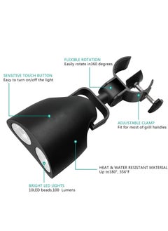 SYOSI Barbecue Grill Light Outdoor 360 Degree Flexible BBQ Light with 10 Super Bright LED Lights Heat Resistant Night Grill Light with Sturdy Clamp Mount Fits Most Grill Handle Batteries not Included  - Image 4
