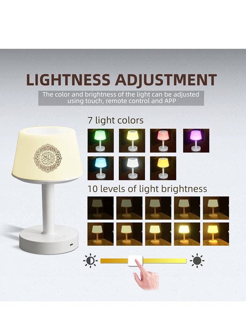 ELTRAZONE Table Lamp Quran Speaker, Muslim Bluetooth Speaker, Digital Speaker with Remote & Mobile App Night Light Desk Lamp for Kids - Image 3