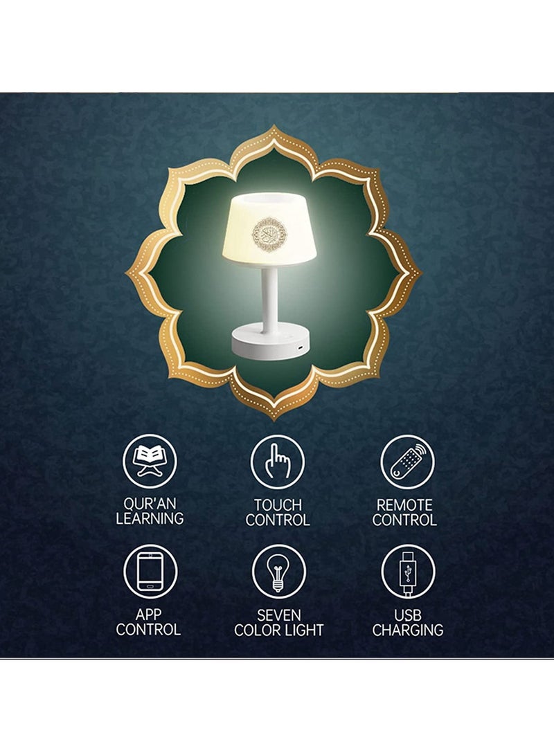 ELTRAZONE Table Lamp Quran Speaker, Muslim Bluetooth Speaker, Digital Speaker with Remote & Mobile App Night Light Desk Lamp for Kids - Image 4