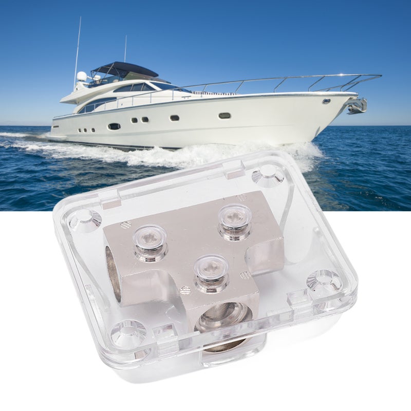 2 Way Power Distribution Block 0GA 1 in 2 Out Zinc Alloy Chrome Plated Universal for Car Boat - Image 5