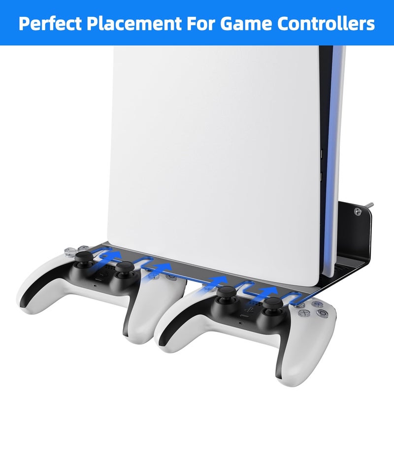 ANSHAWTIY PS5 Wall Mount Aluminum Alloy Compatible with All PS5 Generations Holds Two Controllers Unimpeded Heat Dissipation Ps5 Accessories Universal for Living Room and Bedroom - Image 3