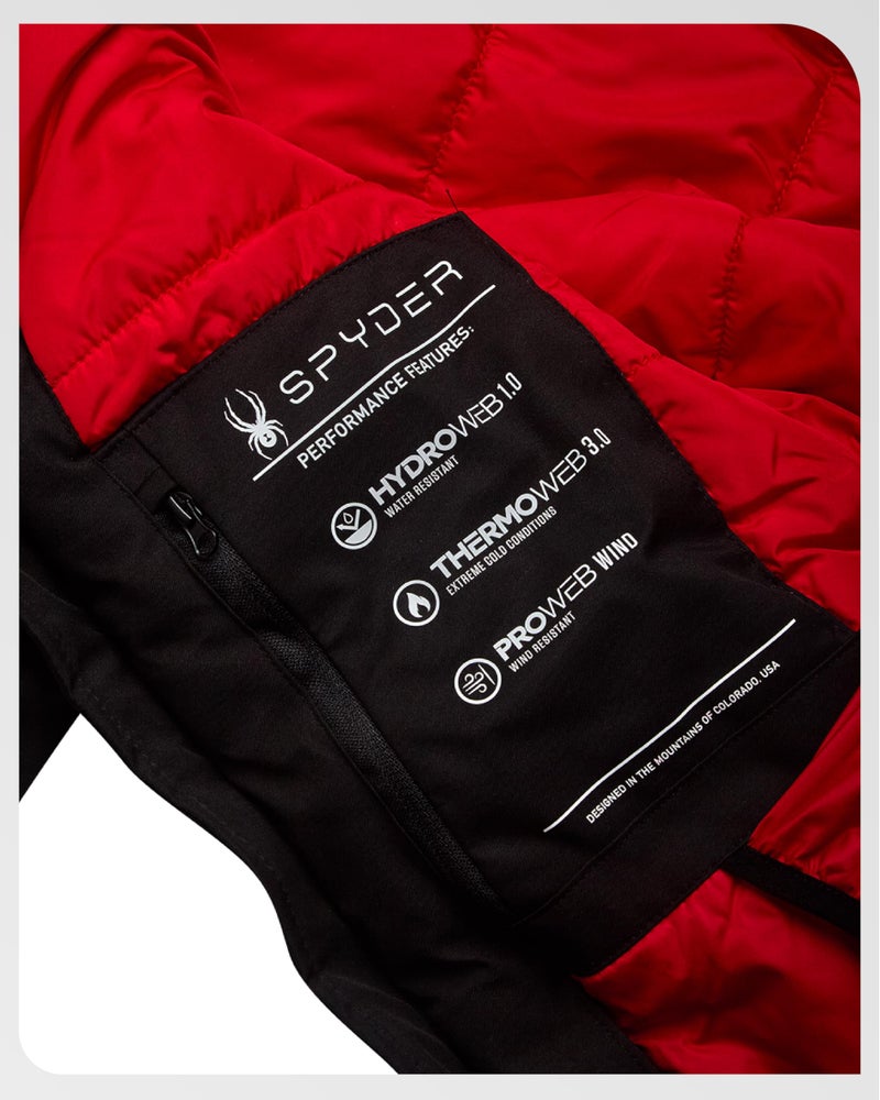 Spyder Boys Winter Ski Jacket - Insulated Soft Shell Water Resistant and Windproof Snowboard Winter Coat with Detachable Hood, Size 5-6, Black - Image 4