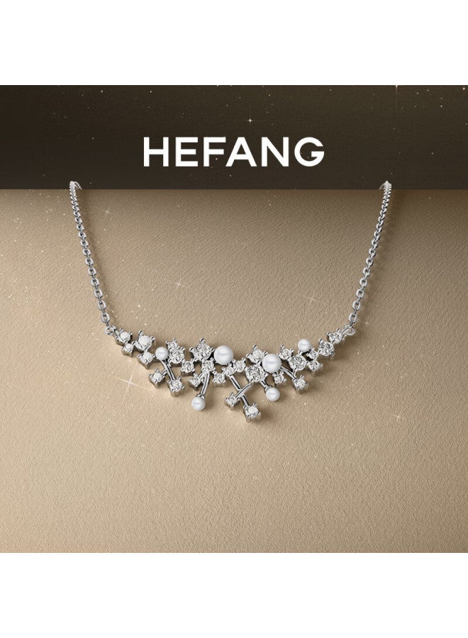 Hefang elry, Dazzling Nebula Collarbone Chain Necklace, Silver, Elegant For Women, Birthday And New Year Gift For Girlfriend - Image 3