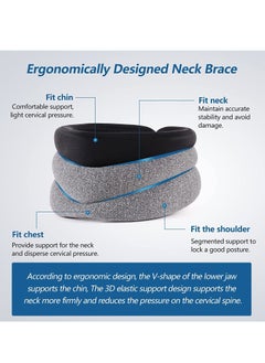 Excefore Neck Brace for Neck Pain and Support, Foam Cervical Collar for Sleeping, Vertebral Whiplash Wrap Alignment and Stabilize, Neck Support Brace for Pressure Relief for Women and Men(3" Depth Collar)  - Image 3