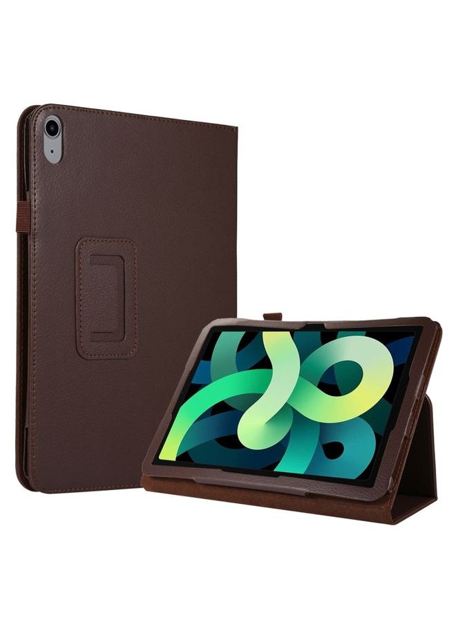 HuHa Case Cover For iPad 10th Gen 10.9 2022 Litchi Texture Leather Smart Tablet Case with Holder Brown 