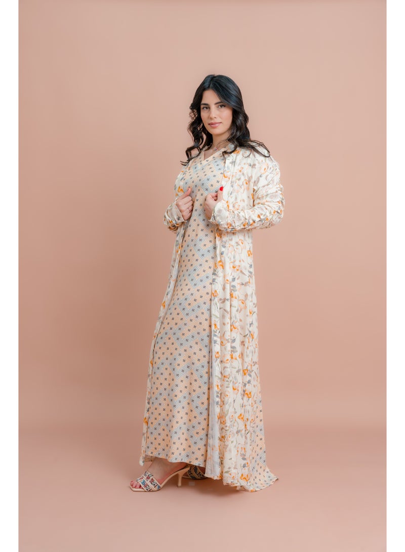 IKKXA Modern Muse Floral Co-Ord IK082 Beige - Image 3