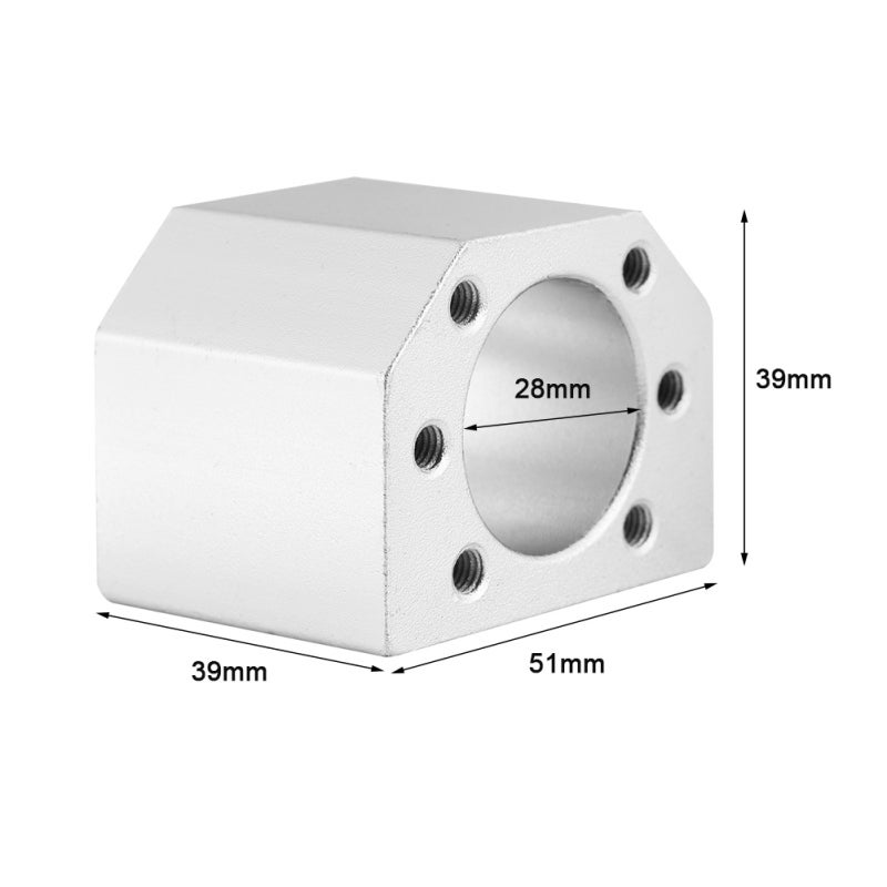 Ball Screw Nut Housing: 28mm Inside Diameter High-quality Aluminum Alloy Smooth-finished - Compatible With SFU1604 SFU1605 SFU1610 Ball Screws For CNC Lathes 3D Printing Linear Motion Systems - Image 3