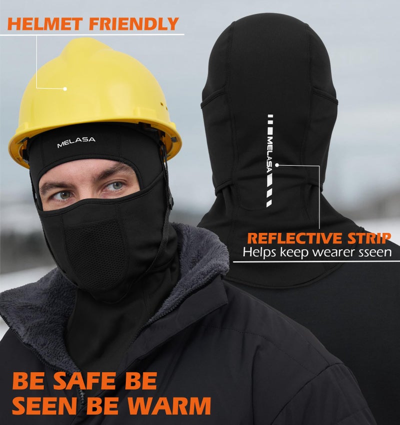 MELASA Winter Balaclava Face Mask for Cold Weather Thermal Fleece Ski Mask with Movable Face Cover for Outdoor Work Skiing Camouflage Green - Image 5