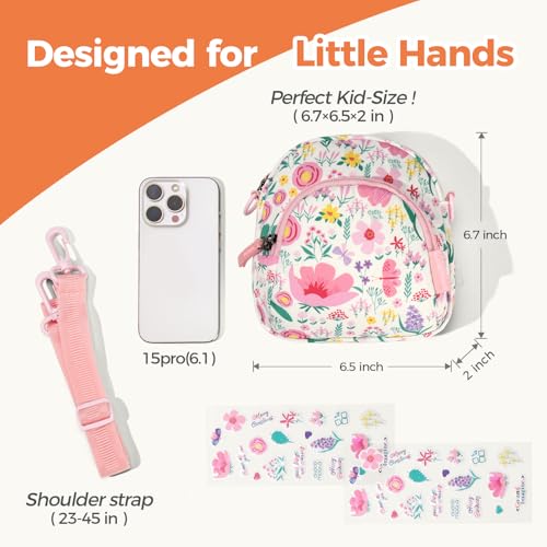 Choco Mocha Little Girls Purse for Kids 4-6 6-8 Girls Crossbody Purses for Kids Crossbody Bag Toddler Purse 2 3 4 year old, Floral Purple - Image 3