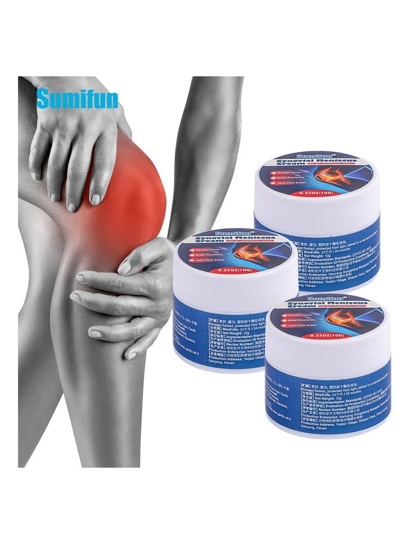 Sumifun عبوة من 3 كريمات لتخفيف آلام الركبة تعالج التهاب الغشاء الزليلي ورعاية الغضروف الزليلي ومرهم التهاب المفاصل في الساق وآلام العظام واللصقات الطبية - Image 4