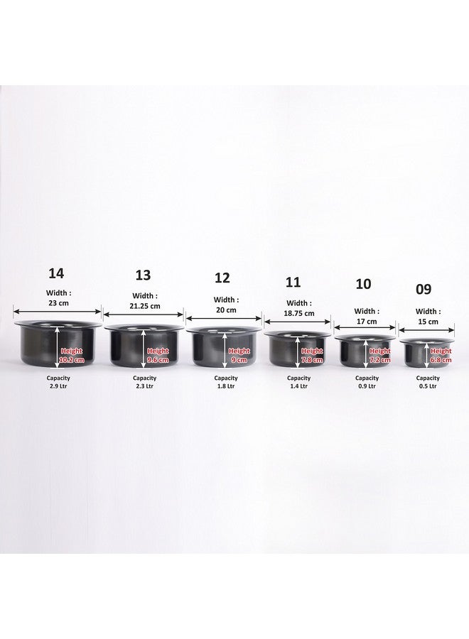 Sumeet Hard Anodised Non-Stick Aluminium Tope Set 9-14 Cookware Set (6 Piece, Black), 9.8 Liter - Image 5